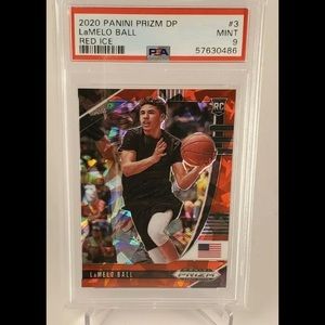 2020 Panini Prizm Lamelo Ball Red Ice RC PSA 9